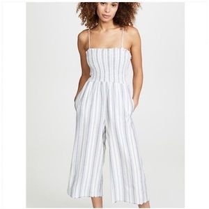 Bellah Dahl Stripe Jumpsuit | White + Blue